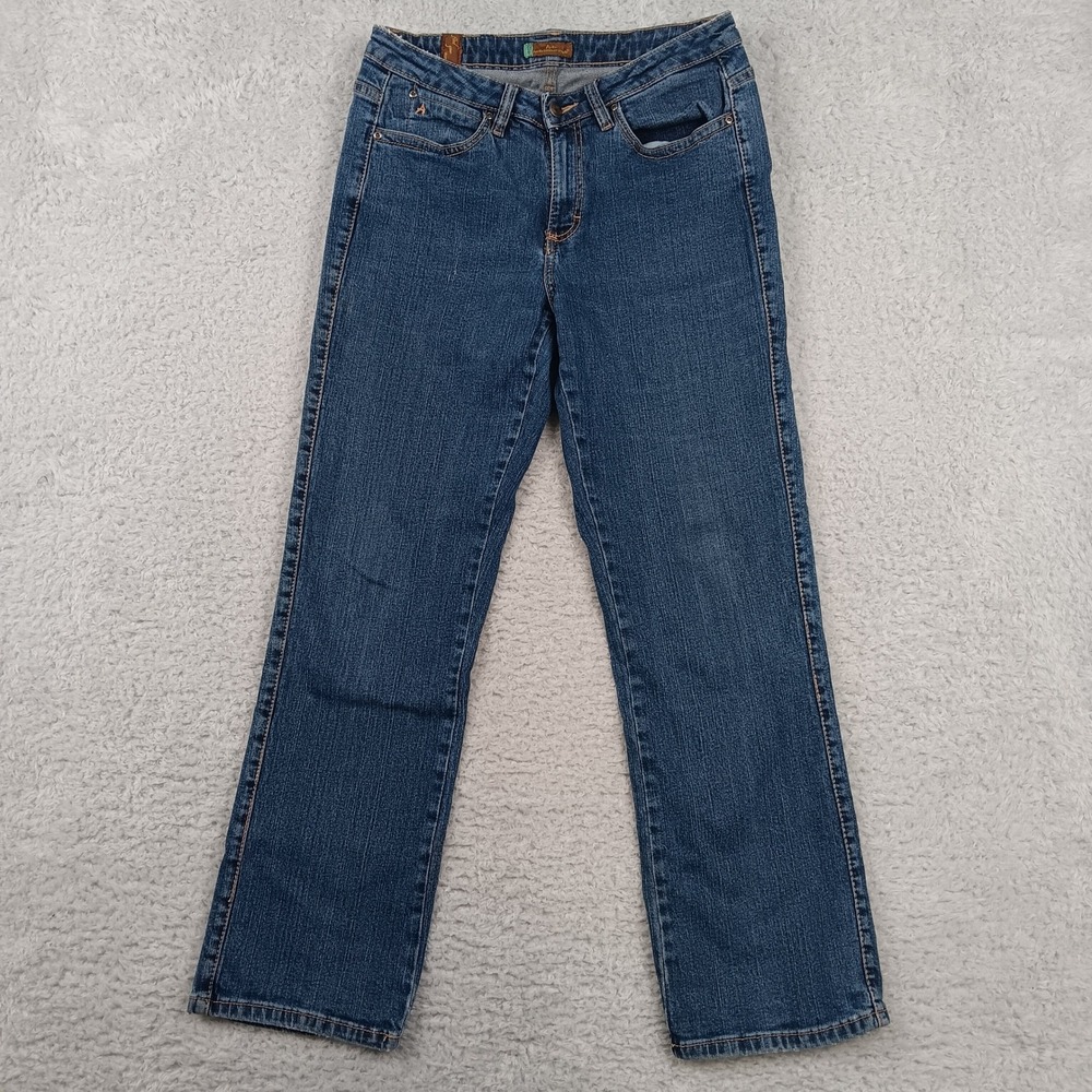 Wrangler Aura Jeans Women 10S Blue Straight Leg High Rise Stretch Denim